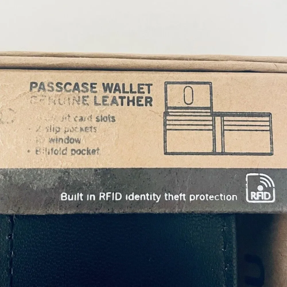 NWT Gorgeous lucky brand Men black bifold genuine leather RFID Wallet w/Gift Box